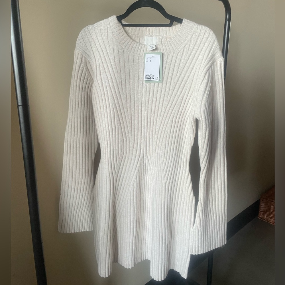 Viral Cream H&M Sweater Dress
